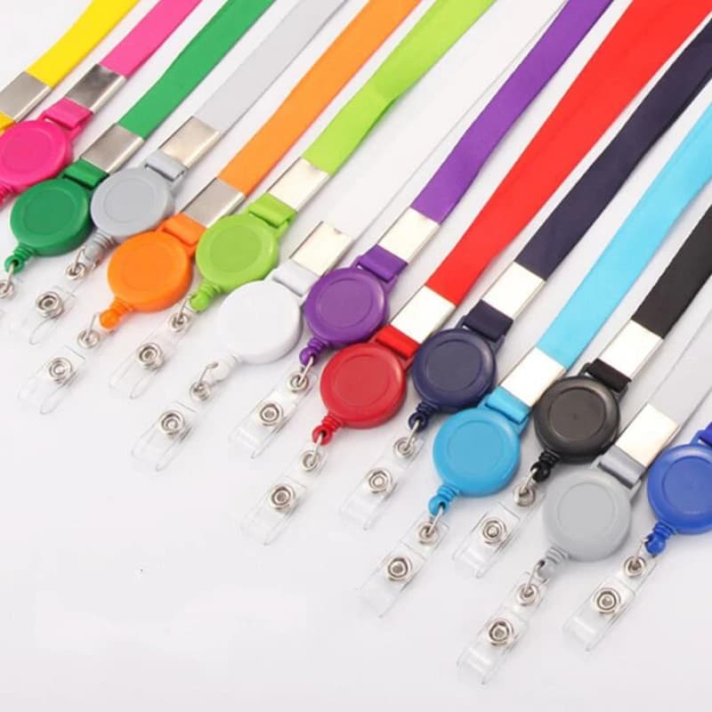 1pc Varietà di colori Cordino retrattile Tracolla Porta badge Porta carte di credito Porta carte d'identità Nome Badge Clip Forniture per ufficio