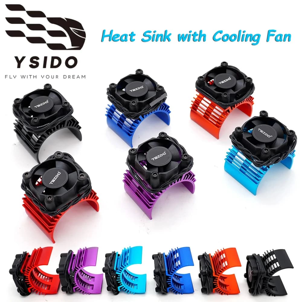 YSIDO RC Auto Elettrica 30 MILLIMETRI Copertura Del Dissipatore di Calore con Ventola di Raffreddamento per 1/10 1/12 Wltoys TRAXXAS ARRMA 540 550 3650 3660 3665 Parti di Motore