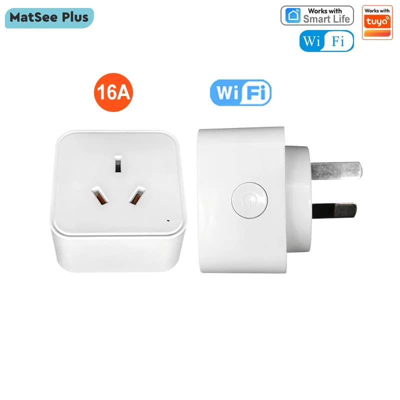 Smart WiFi AU/NZ 16A socket with Energy Consumption Monitoring, ON/OFF Remote Control via App, Compatible with Google Home and Alexa