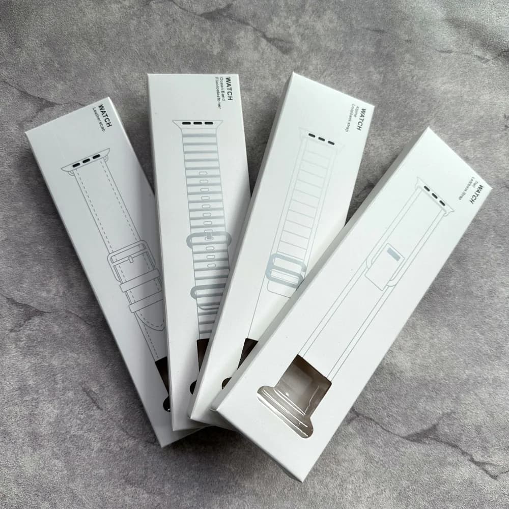20Pcs Exquisite Packaging Box Carton Storage Box 1:1 Strap For Apple Watch Stretched String IWatch Strap Series Pack Wholesale