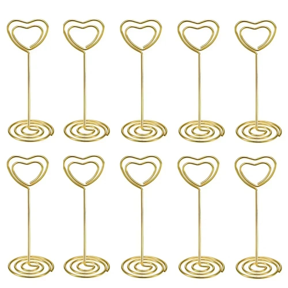 10 pezzi a forma di cuore, numero da tavolo, nome, segnaposto, supporti, foto, promemoria, note, clip, matrimonio, compleanno, festa, eventi, decorazioni
