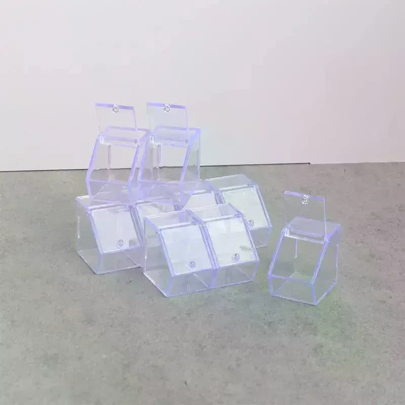 5Pcs Dollhouse Mini Transparent Storage Display Rack Model Dollhouse Supermarket Scene Decoration Toy Dolls House Accessories
