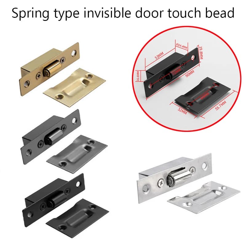 1 pz hardware per mobili di alta qualità fermaporta in oro nascosto chiusure in acciaio inossidabile armadio armadio chiusura a rullo serratura in legno
