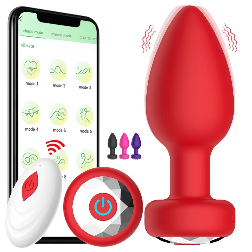 Bluetooth vibratore anale butt plug massaggiatore della prostata masturbatore femminile dildo giocattoli adulti del sesso per le donne uomini gay APP telecomando
