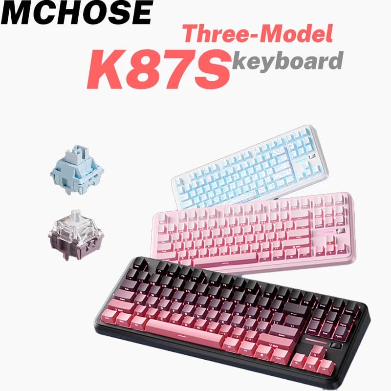 Tastiera MCHOSE K87S Tastiera personalizzata sostituibile a caldo con manopola magnetica meccanica a tre modelli per PC portatile