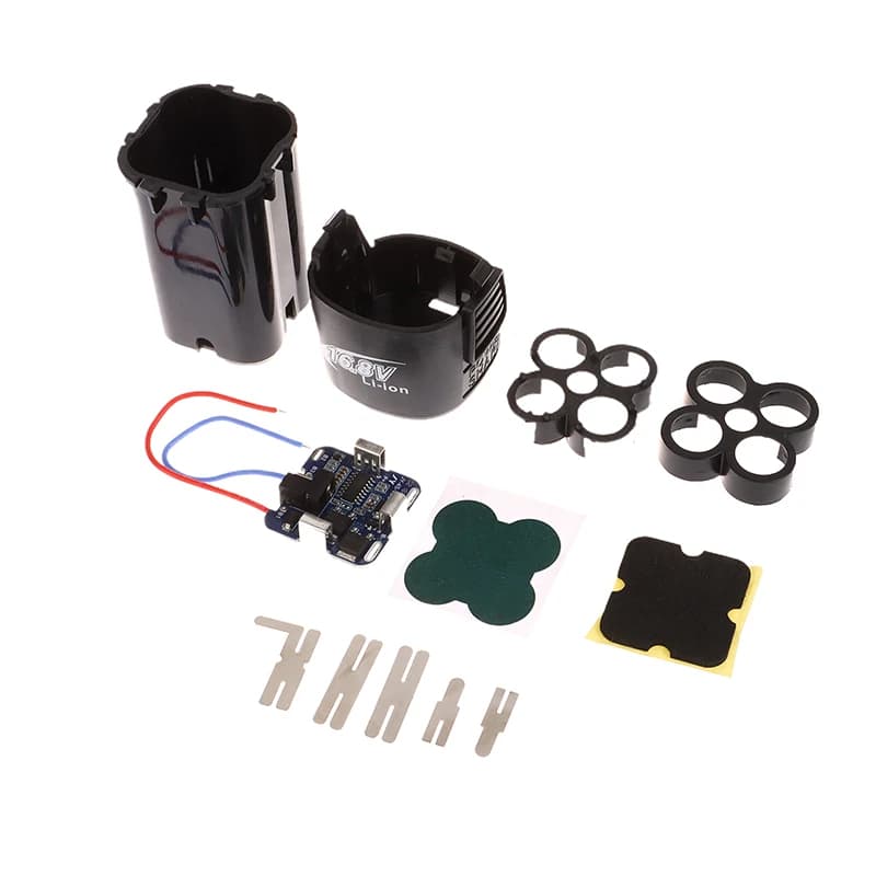 【F】 Scatola di Stoccaggio per Batterie al Litio 18650 4S BMS 16.8V con PCBA per Utensili Elettrici, con Supporto e Etichetta Capacità Nichel, Senza Batteria