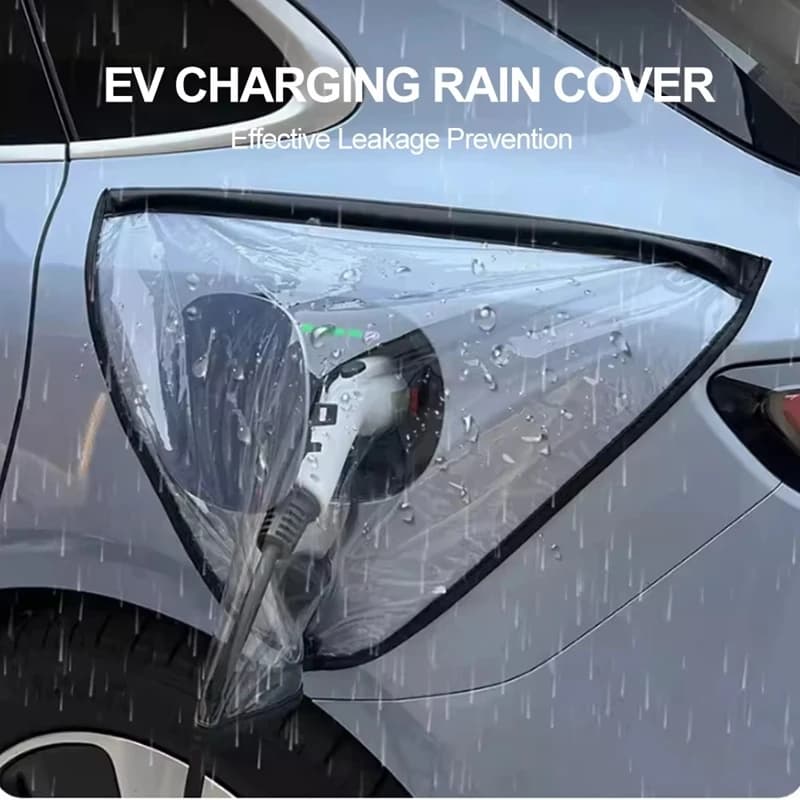 Waterproof Dust‑Proof EV Charger Rain Shield Universal Electric Car Charging Port Protective Cover with Black White Colors