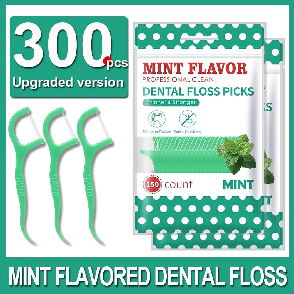 300 Piece Adult Interdental Wire Sticks - Ultrafine Interdental Wire Set - Portable Interdental Wire Box with toothpick