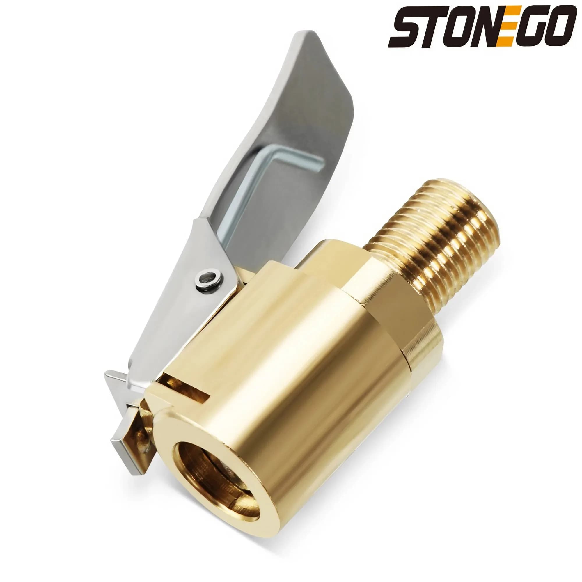 Strumento di riparazione automatica della pompa dell'auto Clip della valvola 8mm Clip del mandrino della pompa dell'aria Stonego Connettore della valvola di gonfiaggio dei pneumatici per camion per auto Ottone aperto