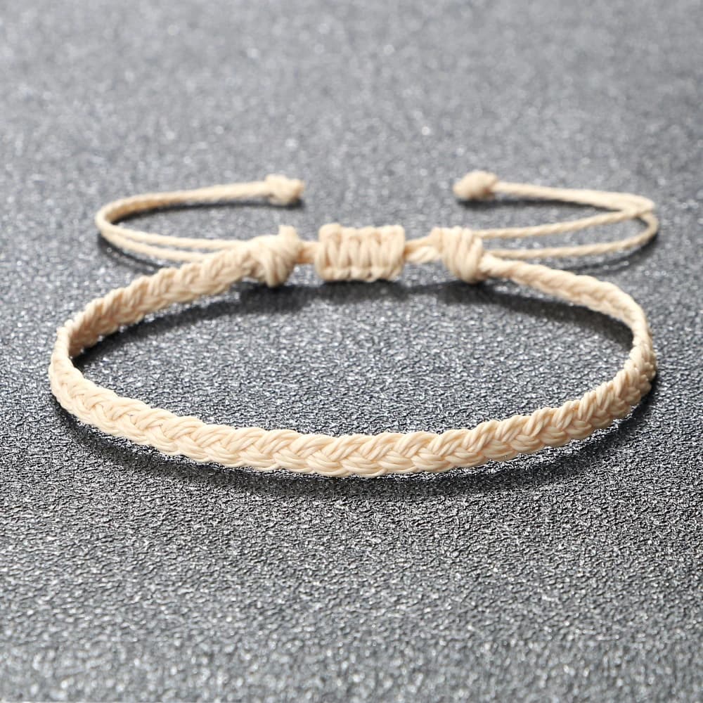 Braccialetti intrecciati classici fatti a mano per donna uomo Bracciale con treccia in filo cerato di colore puro Bracciale con ciondoli Regali di gioielli regolabili