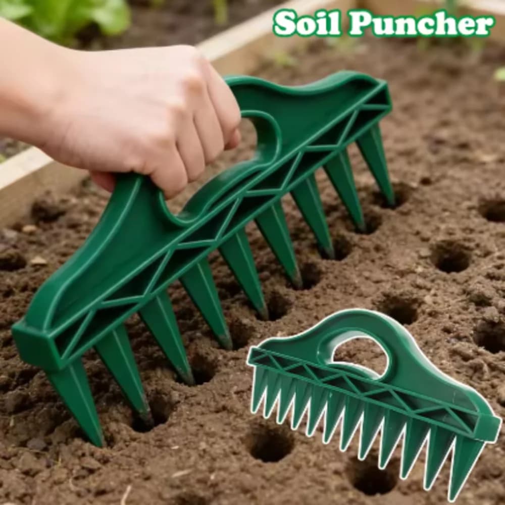 Seminatrice a 12 Fori e Strumento per la Semina, Stampo da Giardino con Puntatore per Fori, Scavatore Efficiente per il Terreno per la Semina di Ortaggi e Fiori