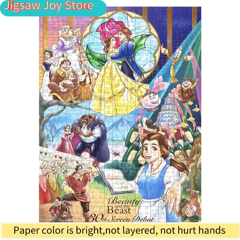 Puzzle 2D piatto La Bella e la Bestia | Il Castello Magico di Belle, Gioco Puzzle Ufficiale del Film per Adulti e Famiglia, Grande Decorazione da Parete