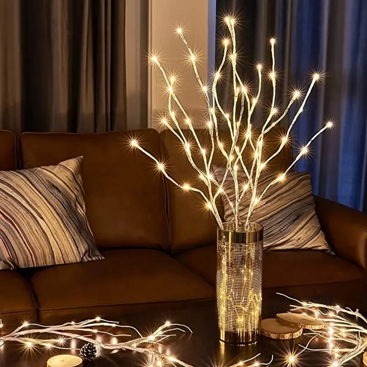 LED bianco ramo di betulla luci festive ramo di albero di Natale fata ghirlanda luce festa decorazione di nozze ramoscello lampada da tavolo da pranzo