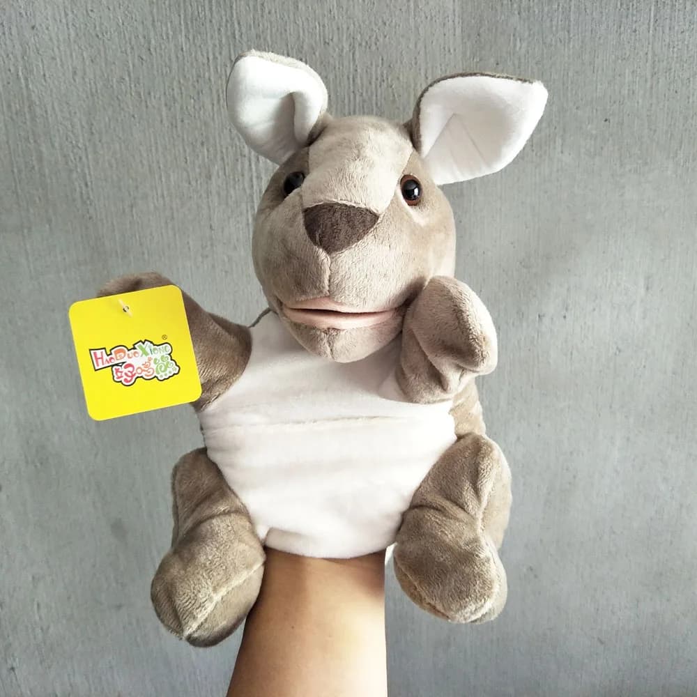 Giocattolo di peluche burattino a mano animale canguro per bambini per regalo di compleanno