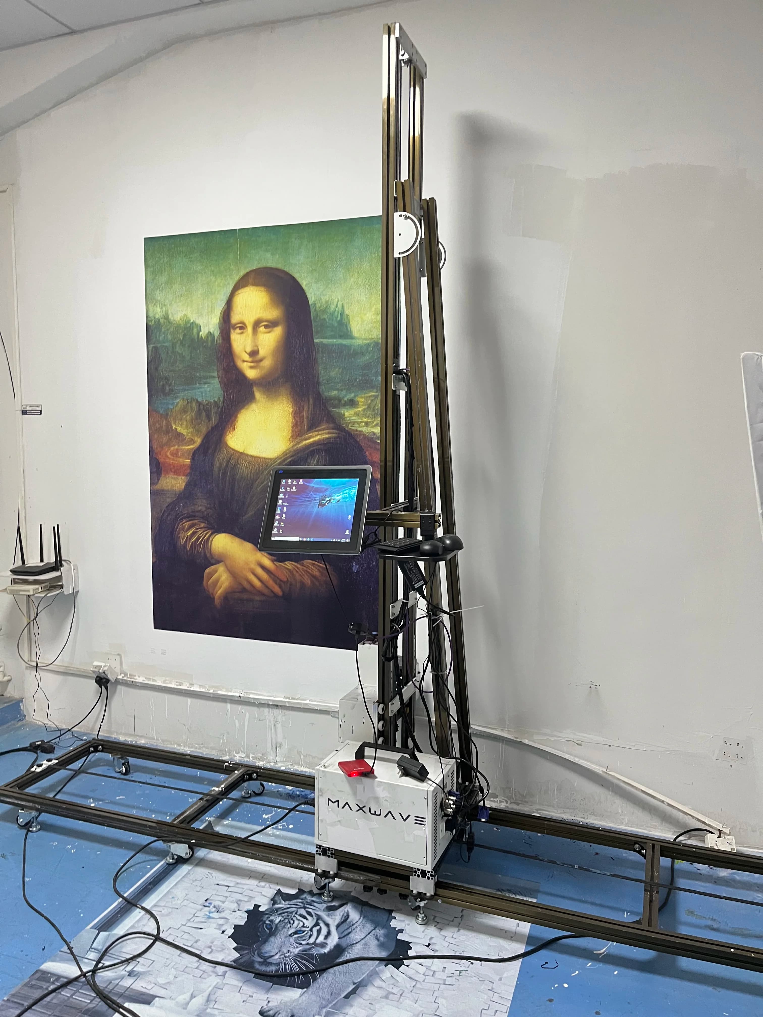 3D UV Intelligent Vertical Wall Printer, Digital Inkjet Printing Machine for Paints, Direct Art Works on Large Size Indoor and Outdoor Walls