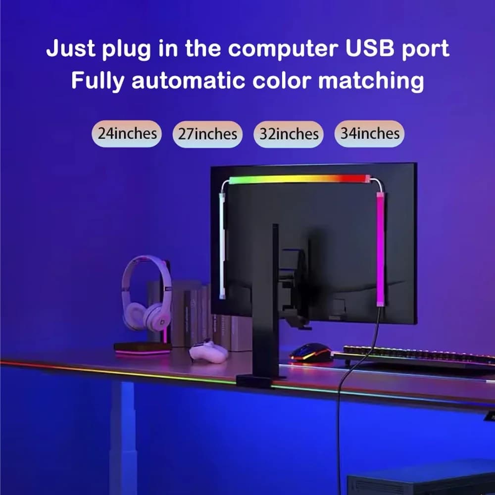 Smart Ambient TV Display PC Sincronizzazione Monitor del computer Retroilluminazione 5V Striscia LED Colore RGB Gioco fai da te Atmosfera natalizia Lampada decorativa