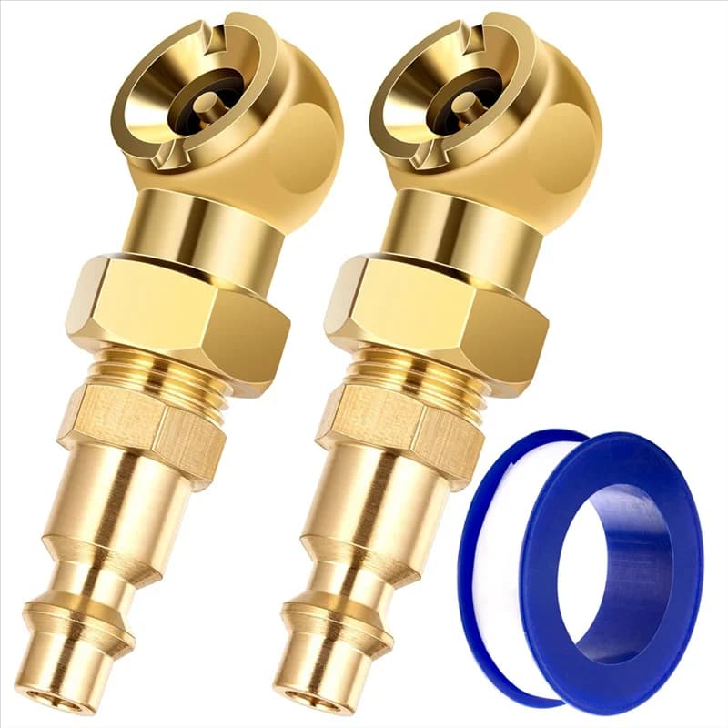 Mandrini d'aria portatili Mandrino ad aria a sfera chiuso in metallo solido + 1/4 pollici NPT Standard Quick Plug Ugello di gonfiaggio per pneumatici in metallo 2 pezzi