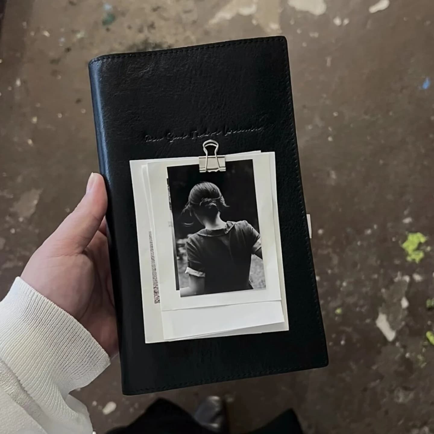 Agenda in Pelle Nera A6 Ricaricabile, Stile Vintage Minimalista, Taccuino per Appunti Quotidiani, Planner Ricaricabile in Pelle Nera A6