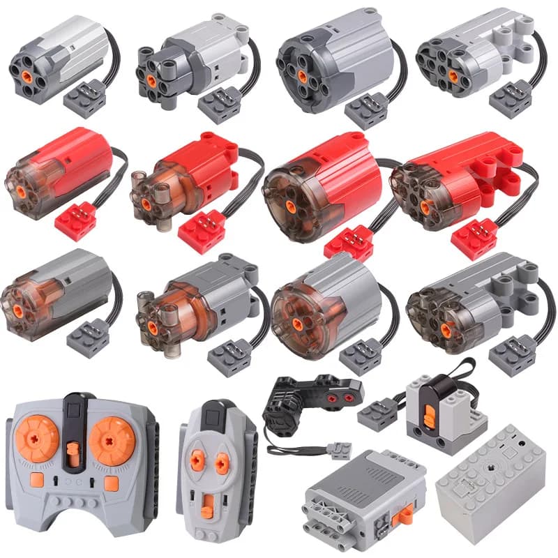 2.0 Versione aggiornata Funzioni di alimentazione Motori tecnici Grigio/Nero/Rosso M/L/XL Servomotore Ricevitore Set di controllo per blocchi di costruzione