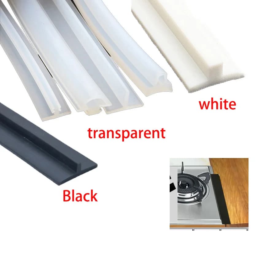 Striscia sigillante in silicone a forma di T Guarnizione in gomma Copertura per zoccoli tipo T Striscia decorativa per fessura da cucina Impermeabile resistente al calore