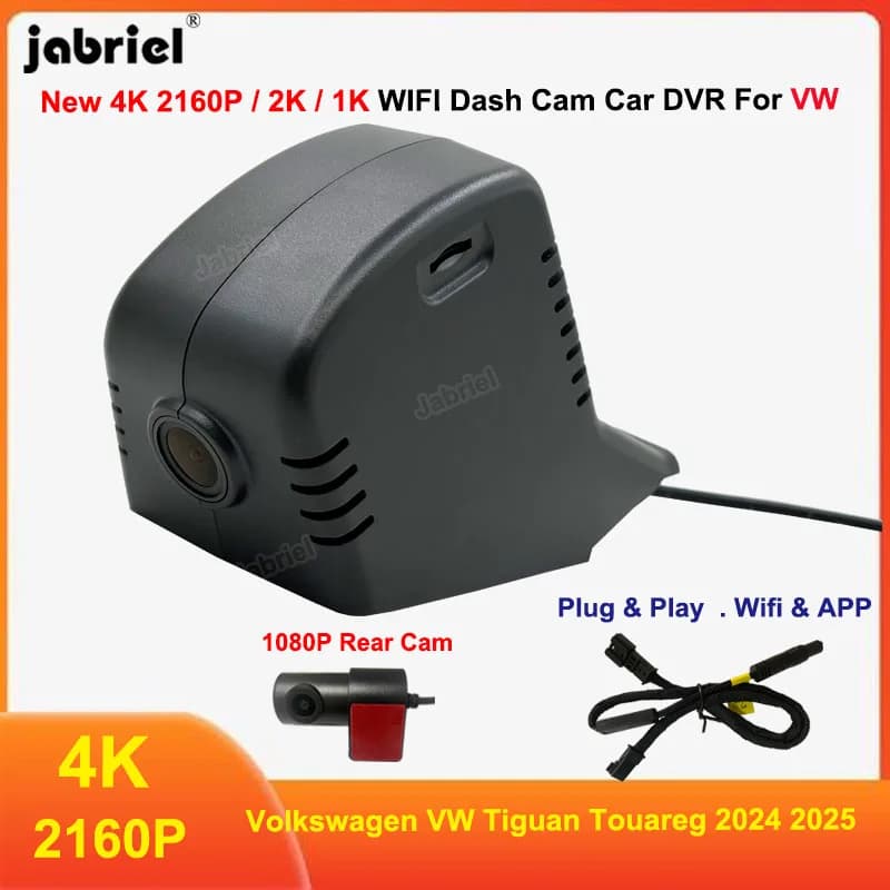 Plug and Play 4K 2160P Wifi Car Dvr Telecamera anteriore e posteriore per Volkswagen VW Tiguan Touareg 2024 2025 2026 Dashcam Videoregistratore
