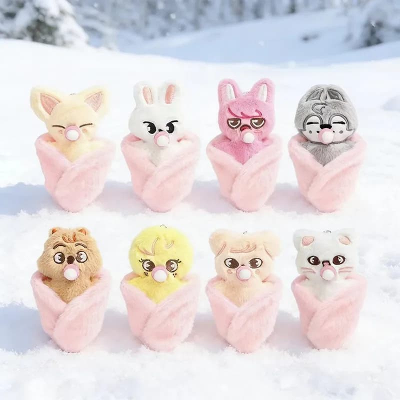 SKZOO 2026 Nuovo Simpatico Giocattolo Ciuccio Peluche Portachiavi Accessori Borsa Stray Kids Felix HyunJin Jisung Woojin Seungmin Regali per i Fan