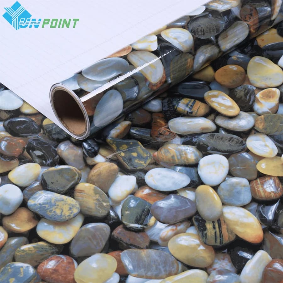 PVC Pebble Marble Wallpaper bagno adesivi per piastrelle impermeabili cucina controsoffitto davanzale Desktop pellicola autoadesiva per uso domestico