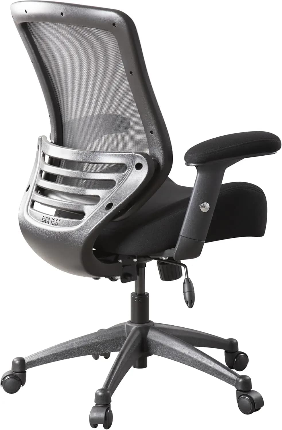 Ergonomic mesh office chair with capacity of 400 pounds, adjustable armrests and wide cushion - Black