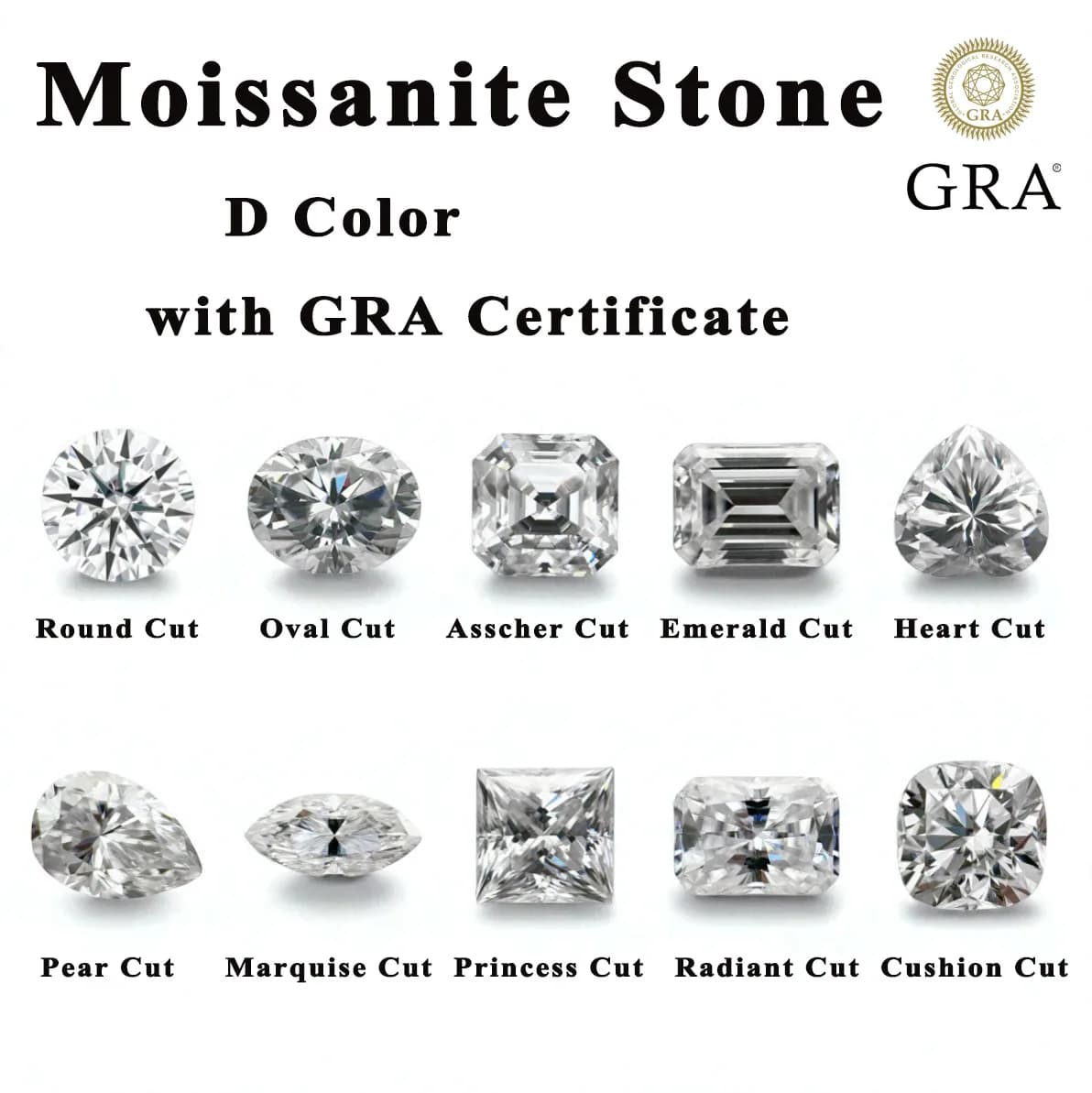 Moissanite Stone D Color Multiple Shapes Available Charms Gemstone DIY Ring Necklace Earrings Main Materials with Certificate