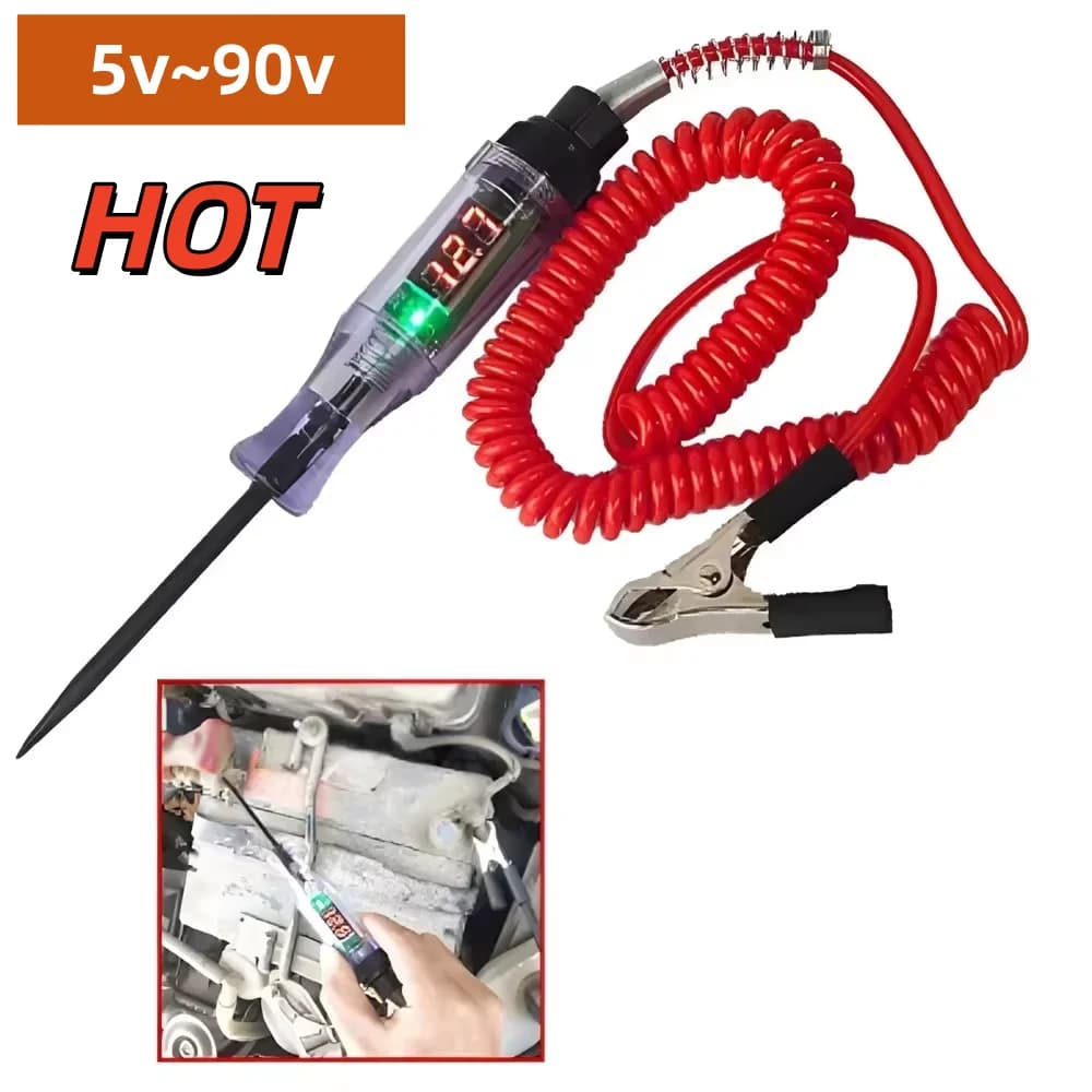 Voltage Tester for Auto and Truck, Diagnostic Tool 6V 24V, Test Pen with Lampadina, Electric Measurement Tool