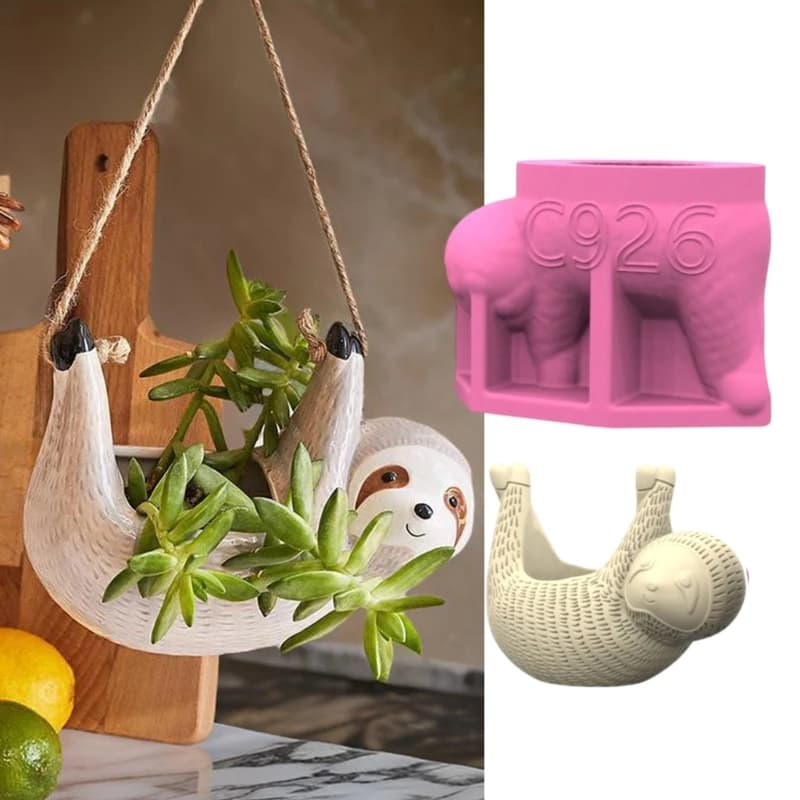 11 cm cute brads figurines shape silicone molds casting tool diy planter succulent creation of pots for home decoration ornament mold
