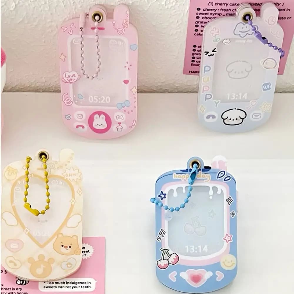 Mini porta carte fotografiche per telefono Kpop Idol Photo Card Frame Kawaii Hanging Picture Card Holder Display acrilico Photocard Protector
