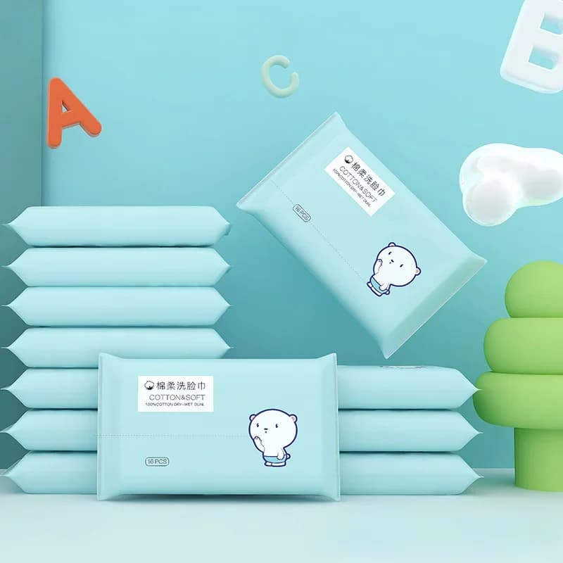 16 pcs/Based Soft Woven Fabric For Face Pattern of Use Beads And Drop Towel Face Washing Portable Travel Face Fabric Cotton Baged Towel Multipurpose Saddle