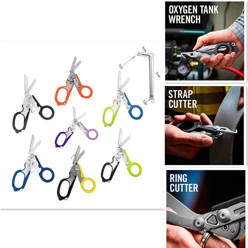 Forbici mediche tattiche Cesoie di salvataggio di emergenza Kit di pronto soccorso Forbici Raptor Pinza pieghevole Sopravvivenza esterna Strumento EDC Gear