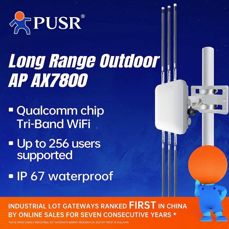PUSR Outdoor WiFi6 AX7800 AP tri-banda con router multiplo modalità impermeabile IP67, AP, punto di accesso wireless ripetitore AP530X