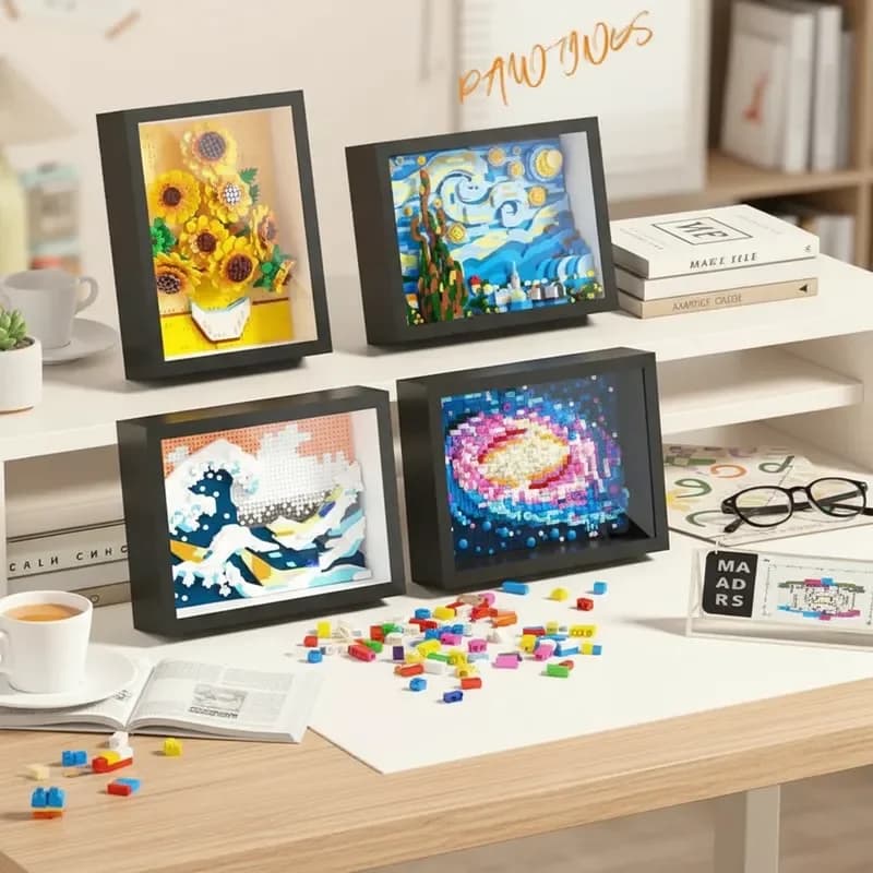 NUOVO Set Creativo Fai-da-Te per Assemblaggio di Immagini Famose Mondiali, Cornice Fotografica, Decorazione Artistica, Puzzle, Blocchi da Costruzione, Collezione di Giocattoli, Regalo di Compleanno