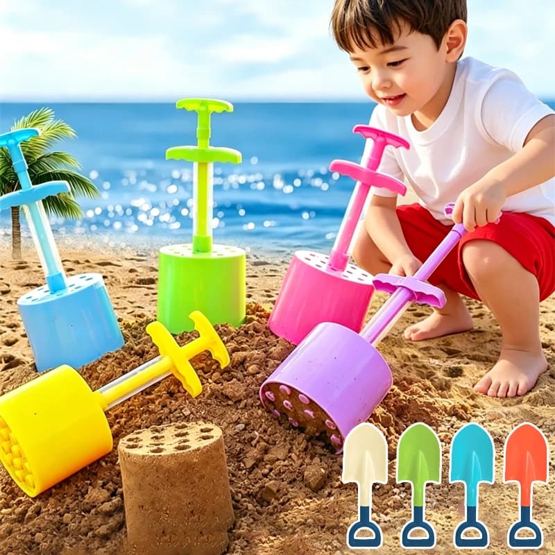 Set di Giocattoli da Spiaggia per Bambini, Stampi per Sabbia, Paletta, Stampo per Castello, Stampo a Nido d'Ape, Gioco Estivo all'Aperto