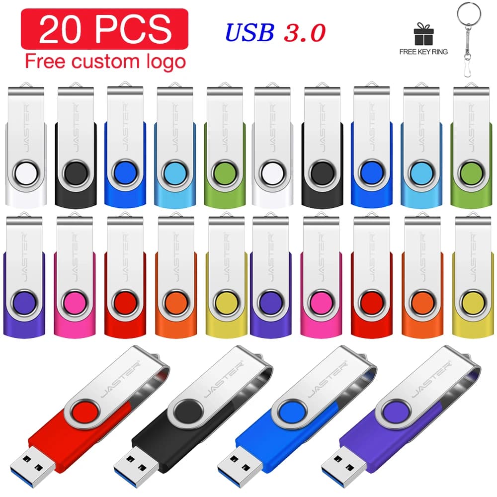 USB3.0 20 Pz / lotto Chiavetta USB 3.0 128 GB Logo personalizzato gratuito Memory Stick 64 GB Portachiavi Pen Drive 32 GB Pendrive colorato U Disco