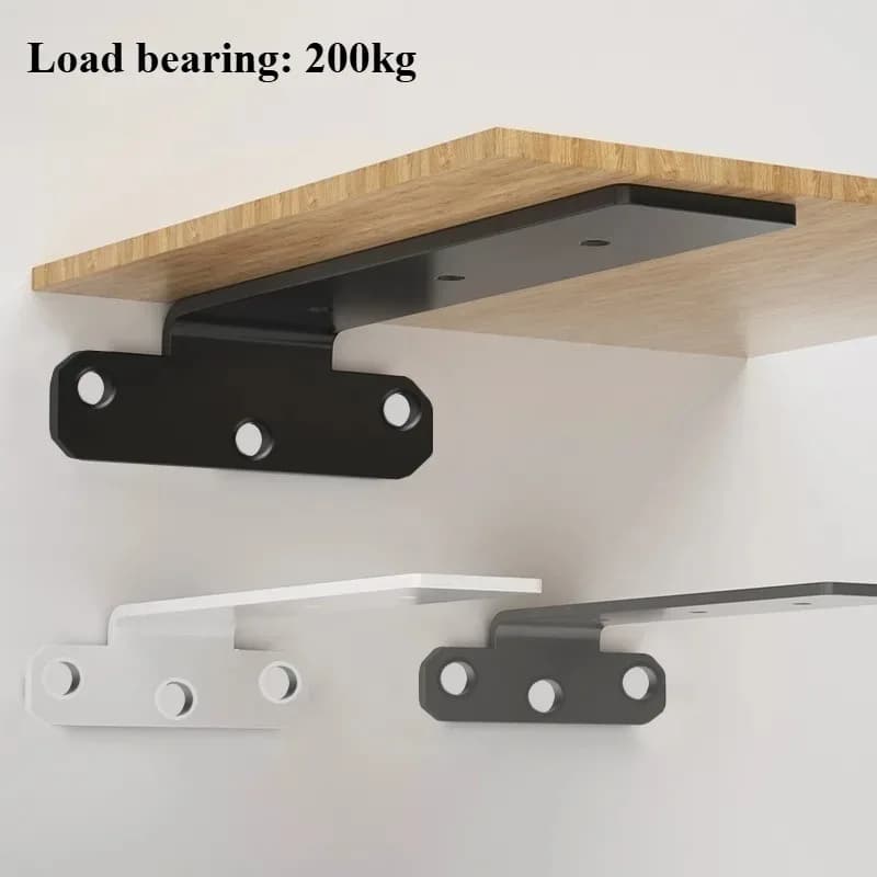 2 Pieces Suspended Tripod Supports with Load Capacity 200kg, Wall Mounted Mesh Supports, Hidden Shelves for Partitions and Storage
