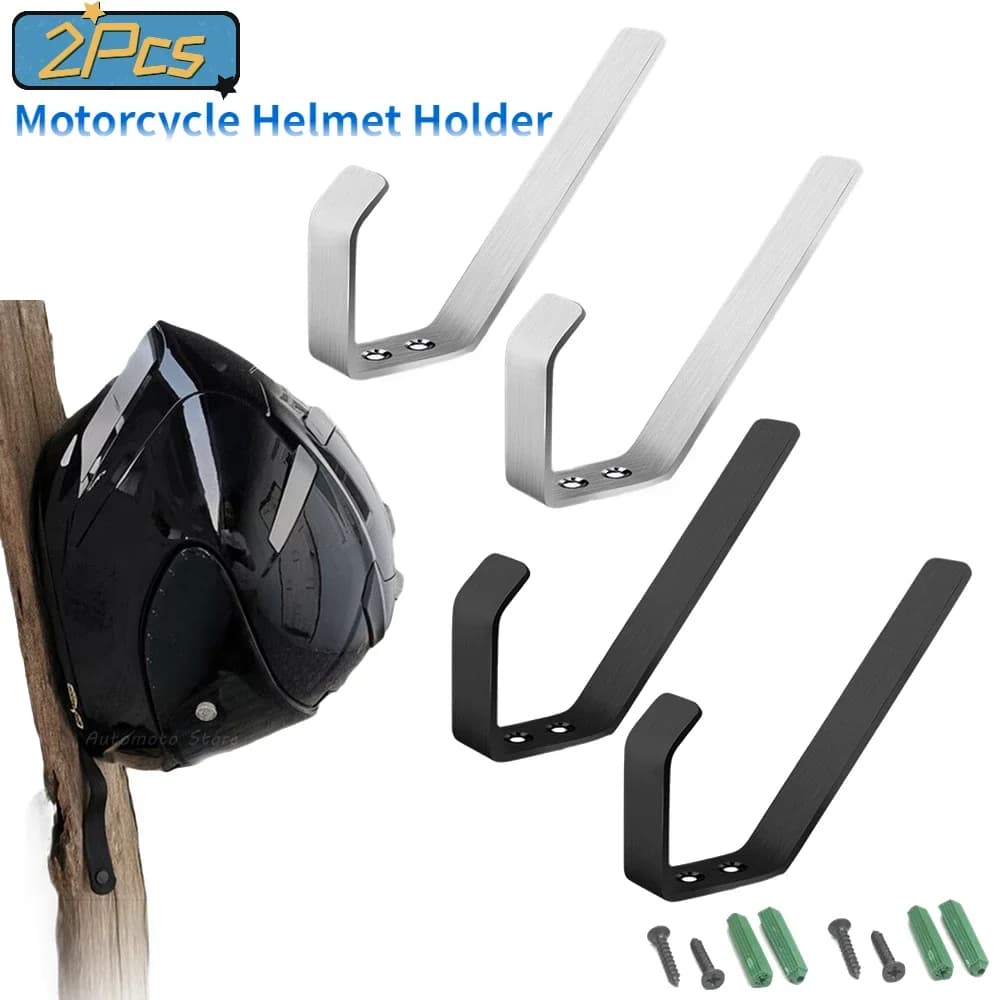 2 pcs helmet bike hook hangers for bedroom living room stainless steel hat motorcycle hook for wall mounting