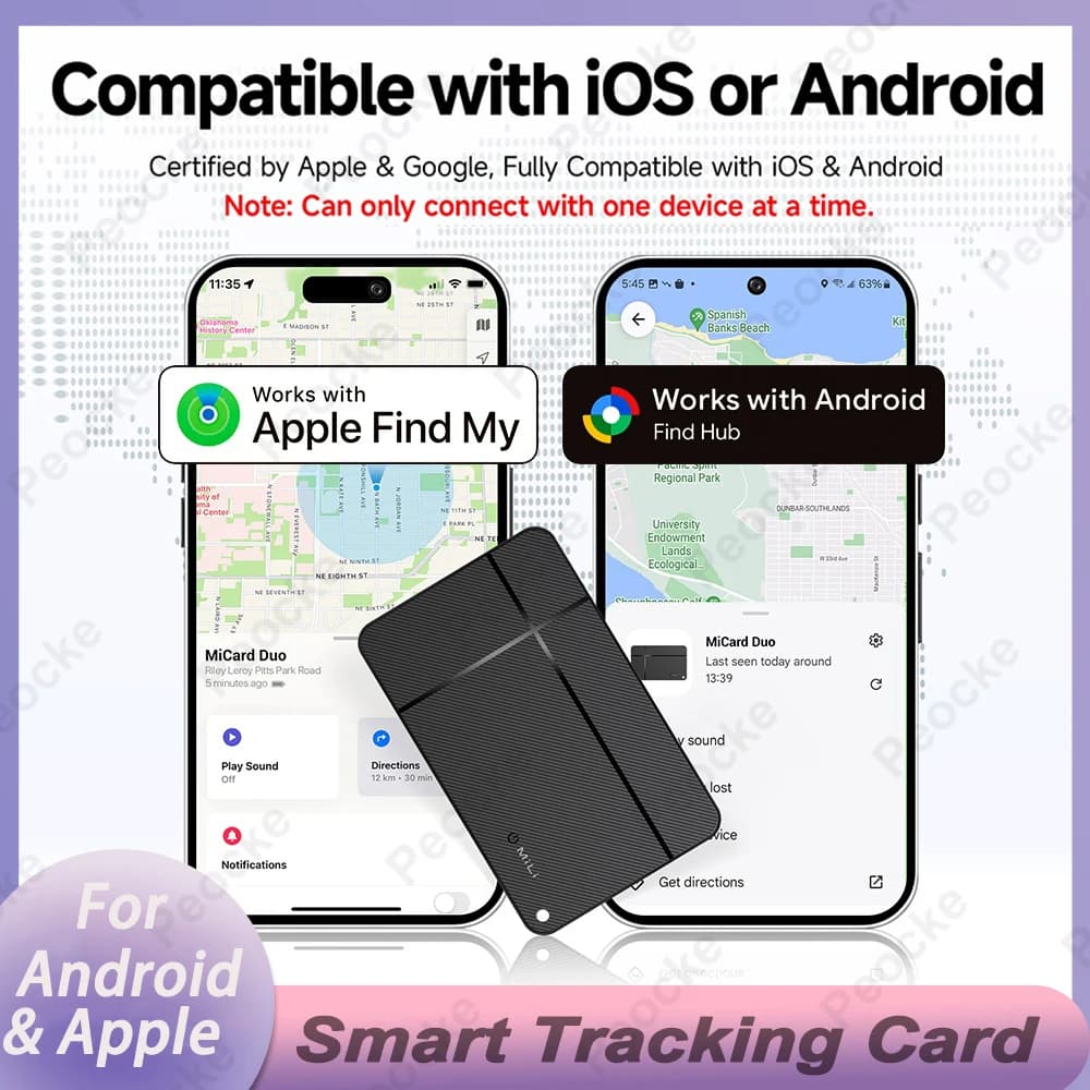 Per Android MiCard Pro Smart Anti-Loss Card con modalità smarrita Funzione NFC per sistema ios Bluetooth Scheda ultrasottile Carica wireless