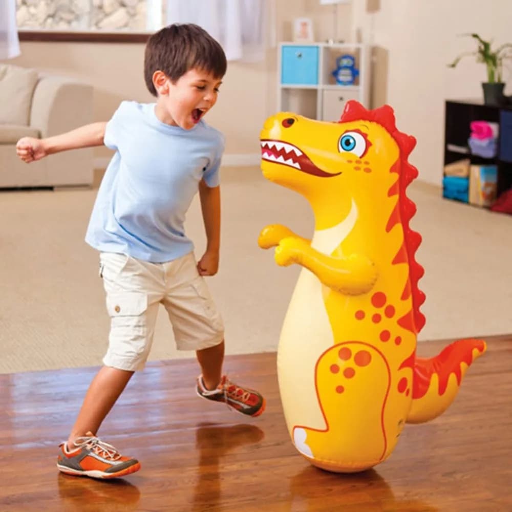 Interactive fun 3D dinosaur inflatable boxing bag dinosaur shape PVC toy antistress gifts parent baby toys outdoor game