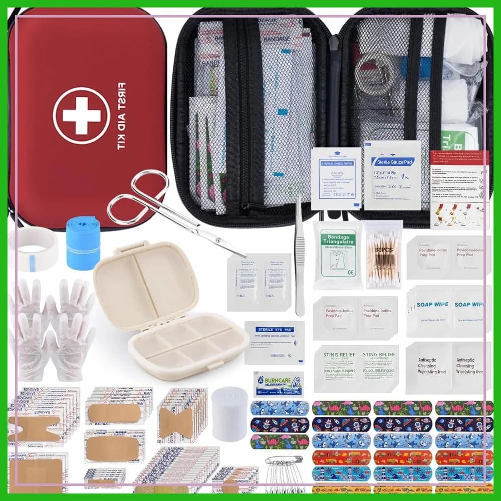 Kit di Pronto Soccorso Mini da 144 Pezzi per Uomini - Custodia Rigida Impermeabile per Casa, Viaggi e Attività all'Aperto