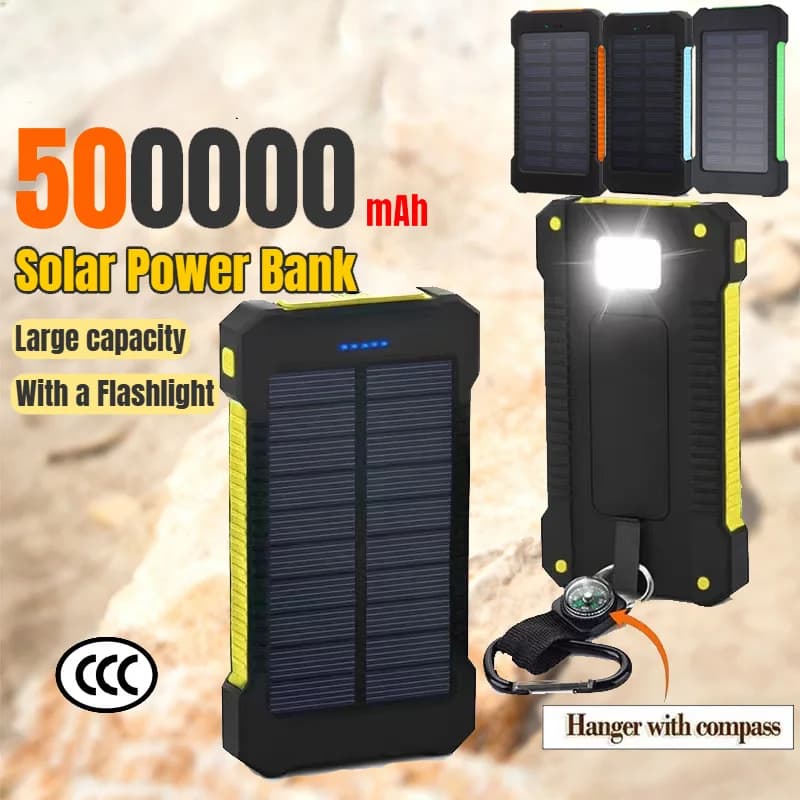 Xiaomi 500000mAh Impermeabile Outdoor Solar Power Bank Doppio USB Viaggio Caricatore portatile per telefono solare Powerbank solari per il campeggio