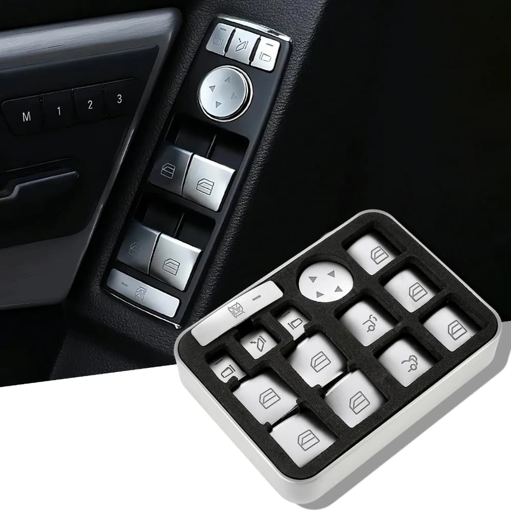 Tappo adesivo pulsante interruttore pannello di controllo finestra sollevatore vetro finestra per Mercedes-Benz Classe C(W204)/E(W212)/GLA/CLA/GLK/GL/ML/GLE
