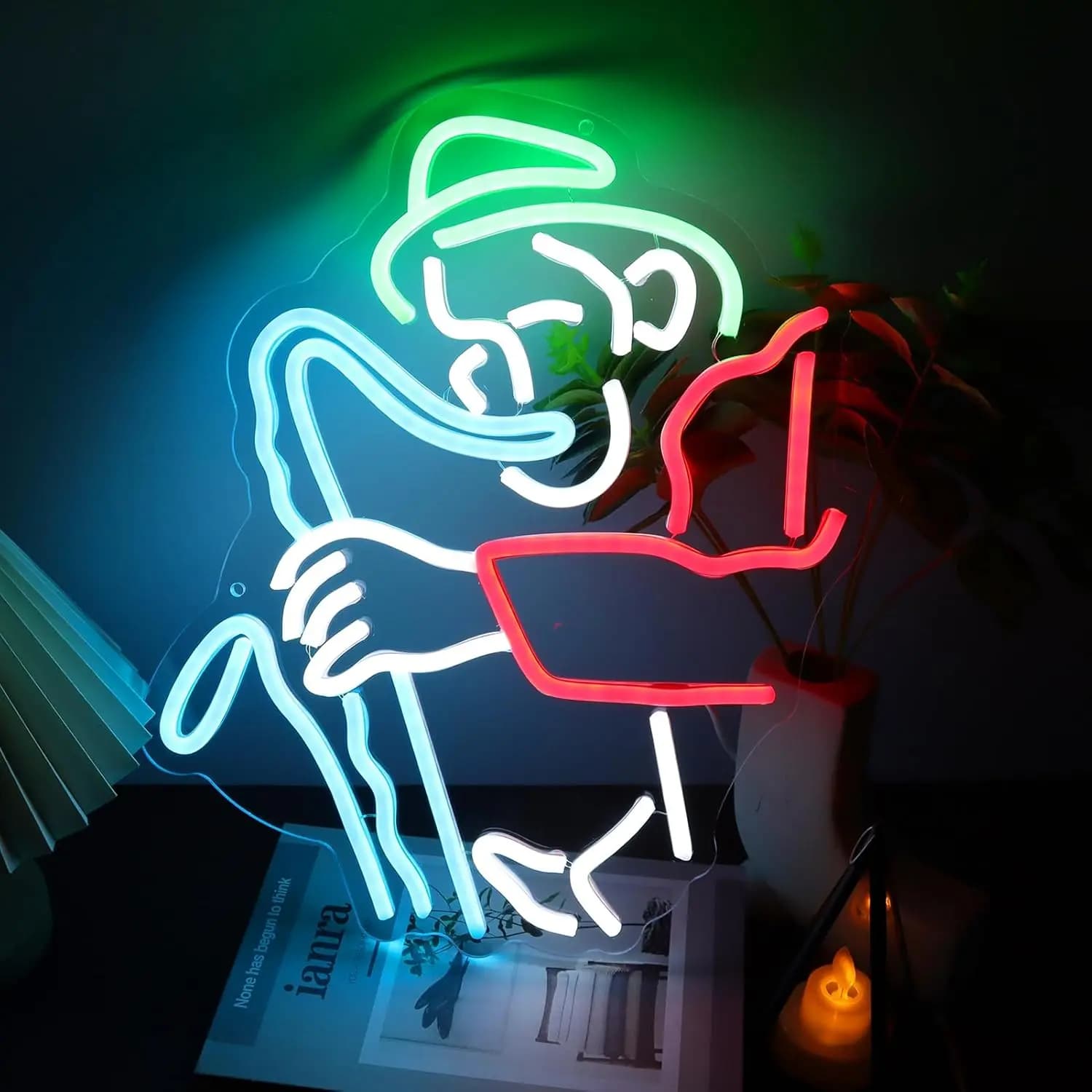 Vintage Scholar con canna da libro USB dimmerabile insegna al neon luce a LED per la casa bar caffetteria arredamento regalo di arte della parete della saggezza romantica