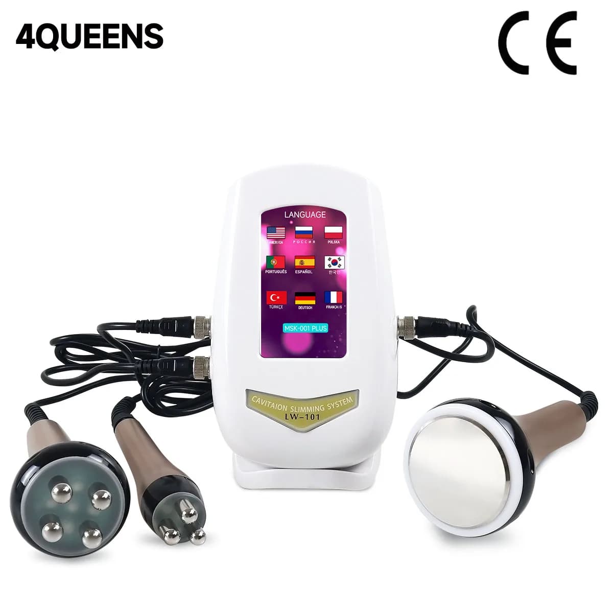 4QUEENS 80K ultrasound cavitation machine 3 in 1 body slimming massage RF beauty device for facial skin care with support massage molding machine