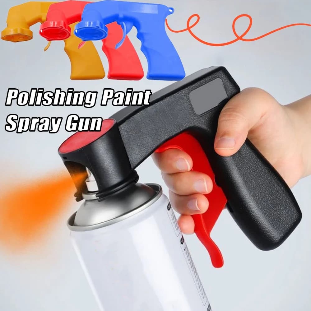 Maniglia per pistola a spruzzo in plastica portatile Adattatore universale per pistole a spruzzo per vernice per lucidatura Pistola a spruzzo riutilizzabile a mano Strumenti per verniciatura per auto