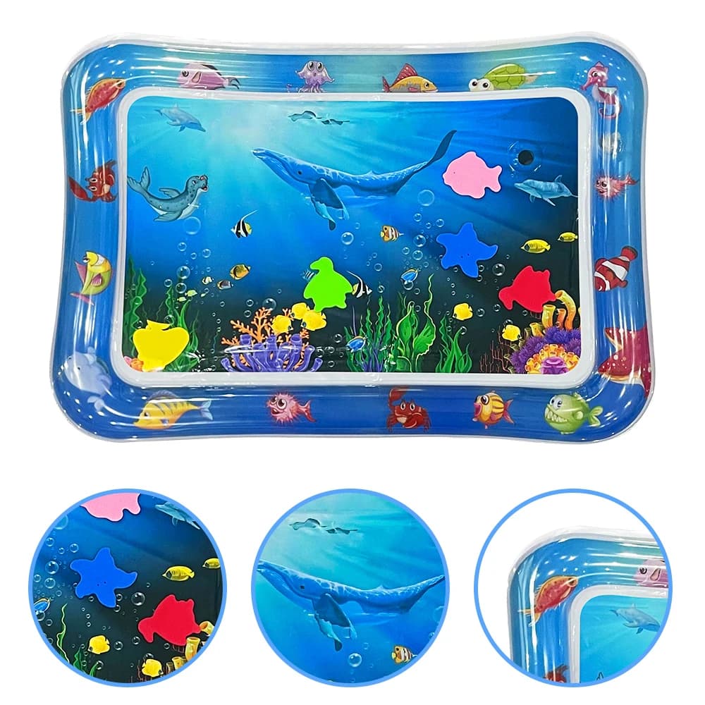 Tappetino Gonfiabile con Motivi Marini per Bambini - Tappeto Sensoriale in PVC Rinforzato, Giocattolo Educativo per Bambini, Regalo Perfetto per Neonati