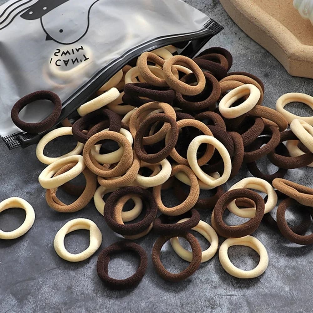 50 pcs Women's seamless inch ring for hair Supports for unpacked horsetail with small elastic bands for simple fashionable hair cable DIY